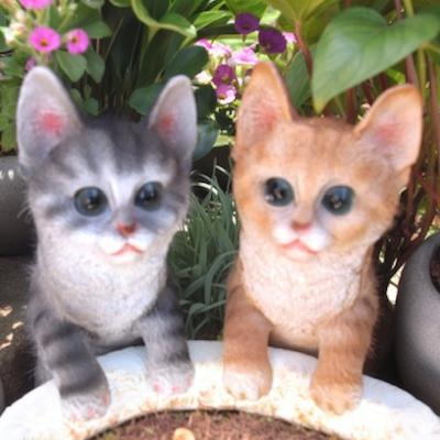樂天商城 - 猫の置物 ハンギング猫2匹セット 6148・49HT キャット ガーデンオブジェ CAT 動物 オーナメント ネコ 雑貨 ガーデン オブジェ ガーデニング インテリア マスコット アニマル リアル ディスプレィ ねこ グッズ ガーデン雑貨