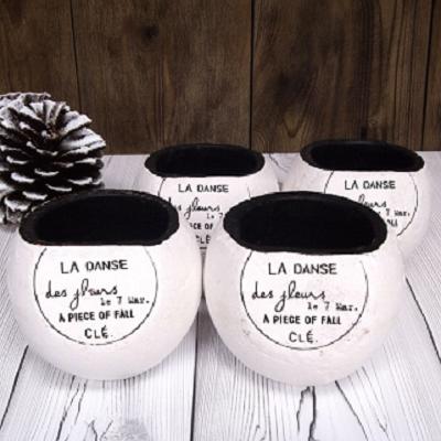 訳あり テラコッタの鉢4品セット ホワイト ガーデン 植木鉢 陶器鉢 ガーデニング カジュアル 花壇 鉢 庭 玄関