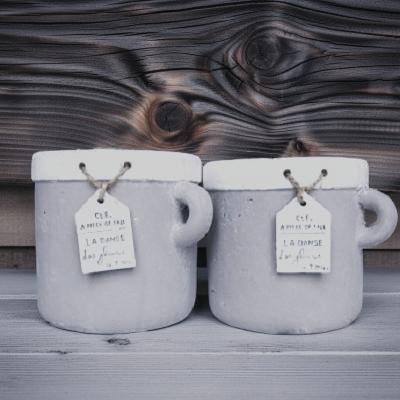 訳あり テラコッタの鉢2品セット TH25 グレー ガーデン 植木鉢 陶器鉢 ガーデニング カジュアル 花壇 鉢 庭 玄関