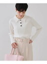 【SALE/20%OFF】ワイドリブポロニット【洗濯機洗い可】 OPAQUE.CLIP オペークドットクリップ トップス ニット ネイビー ホワイト ブルー【R...