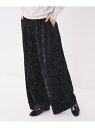 【SALE/70%OFF】【ウエストゴム/洗える】クラッシュベロア ワイドパンツ UNTITLED アンタイトル パンツ その他のパンツ ブラック【RBA_E】...
