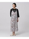 【SALE/50%OFF】アートラインプリントキャミドレ GALLEST インディヴィ ワンピース・ドレス ワンピース ブラック グレー【RBA_E】【送料無料...