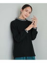 【洗える/S-LL】ほんのり甘い ミニフリル付きデザイントップス SHOO・LA・RUE シューラルー トップス カットソー・Tシャツ ネイビー ブラウン ブラ...