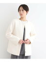 【SALE/60%OFF】【トレンド◎/ウール混】ループジャージ ノーカラーコート INDIVI インディヴィ ジャケット・アウター その他のジャケット・アウタ...