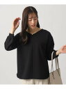 【SALE/60%OFF】【無理せずキレイ】パール調ボタン付き 8分袖トップス SHOO・LA・RUE シューラルー トップス カットソー・Tシャツ ブルー ブ...