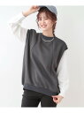 【洗える/S-LL/2点セット】コクーンベストセット SHOO・LA・RUE シューラルー トップス カットソー・Tシャツ グレー グリーン【送料無料】[Rak...