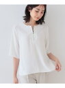 【SALE/30%OFF】【洗える】ハーフジップデザインブラウス INDIVI インディヴィ トップス シャツ・ブラウス ホワイト ブルー ネイビー【RBA_E...
