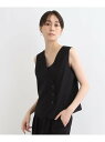 【SALE/60%OFF】【トリアセテート混/SETUP可能】シンプルベスト INDIVI インディヴィ トップス ベスト・ジレ カーキグリーン ブラック【RB...