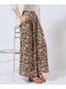 【SALE/50%OFF】【洗える】プリントアソート イージーパンツ SHOO・LA・RUE シューラルー パンツ その他のパンツ ネイビー ブラック ブラウン...