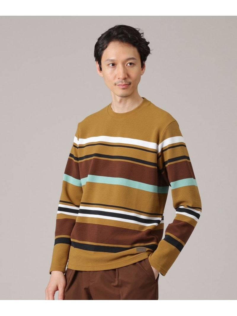 【SALE／50%OFF】リップルパネルボーダーカットソー TAKEO KIKUCHI タケオキクチ トップス カットソー・Tシャツ ブルー ベージュ ホワイト【RBA_E】【送料無料】[Rakuten Fashion]