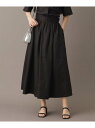 【洗える/ふんわり軽やか】フレンチリネンタックギャザースカート DRESSTERIOR ドレステリア スカート ロング・マキシスカート オレンジ ブラック【送料...