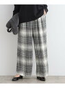 【SALE/50%OFF】【洗える/ウエストゴム】グラデーションチェックパンツ INDIVI インディヴィ パンツ その他のパンツ ホワイト ブラウン【RBA_...