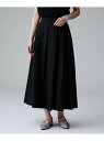 【撥水/ナイロン/後ろウエストゴム】タスランフレアスカート UNTITLED アンタイトル スカート ロング・マキシスカート ブラック ベージュ【送料無料】[R...