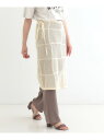 【SALE/50%OFF】パッチワーク風ニット 巻きスカート SHOO・LA・RUE シューラルー スカート その他のスカート ブラック ホワイト【RBA_E】...