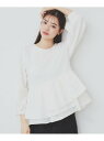 【SALE/20%OFF】カットジョーゼットドッキングペプラムトップス【洗濯機可】 index インデックス トップス カットソー・Tシャツ ホワイト ブラック...
