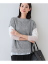 【SALE/50%OFF】【和紙混素材】フレンチスリーブミックスカラーニット INDIVI インディヴィ トップス ニット グレー グリーン【RBA_E】【送料...