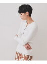 【SALE/50%OFF】ヘンリーネックリブニット【洗濯機洗い可】 OPAQUE.CLIP オペークドットクリップ トップス ニット ホワイト ネイビー グリー...