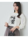 【SALE/20%OFF】フォト刺繍トップス【洗濯機洗い可】 index インデックス トップス カットソー・Tシャツ ホワイト グレー【RBA_E】[Raku...
