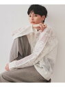 【SALE/50%OFF】フワラー柄シアーメッシュニット【洗濯機洗い可】 OPAQUE.CLIP オペークドットクリップ トップス ニット ネイビー オレンジ ...