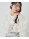 【SALE/20%OFF】フリルスリーブドッキングトップス【洗濯機洗い可】 index インデックス トップス カットソー・Tシャツ ブラック グレー ホワイト...