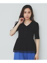 【SALE/30%OFF】シアーレイヤードペプラムニット【洗濯機洗い可】 index インデックス トップス ニット ピンク ブラック ブルー【RBA_E】[R...
