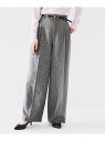 【SALE/50%OFF】【ゆったり/日本製/こなれ感】ラメストライプパンツ UNTITLED アンタイトル パンツ その他のパンツ ベージュ グレー【RBA_...
