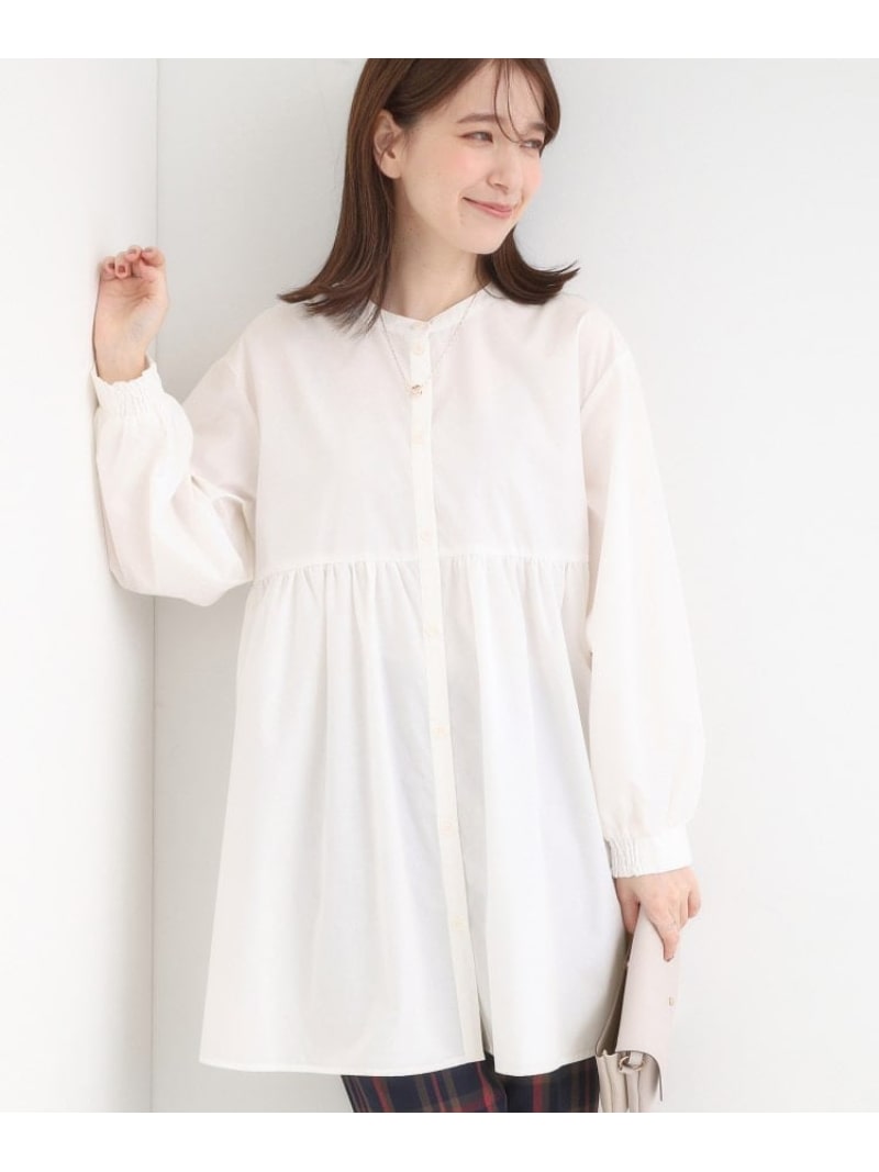 【SALE／20%OFF】【S-LL】自然に体型カバー 切り替えギャザーチュニックシャツ SHOO・LA・RUE シューラ..