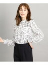 【一枚着/ジャケットイン/日本製/洗える】一枚で様になる柄ブラウス COUP DE CHANCE クード シャンス トップス シャツ・ブラウス ホワイト ブラウ...