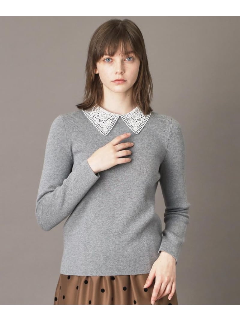 2WAYレースカラーニット DRESSTERIOR ドレステリア トップス ニット ベージュ グレー ネイビー【送料無料】[Rakuten Fashion]のサムネイル