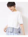 【SALE/50%OFF】【洗える】シャツレイヤード風五分袖ニット Dessin デッサン トップス ニット ホワイト ブルー【RBA_E】【送料無料】[Rak...