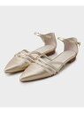 【SALE/50%OFF】春SALE!【合皮】クロスストラップ フラットサンダル INDIVI インディヴィ シューズ・靴 サンダル ブラック ゴールド【RBA...
