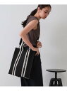 【2WAY/A4サイズ対応】ラインハンドルスクエアニットトートバッグ OPAQUE.CLIP オペークドットクリップ バッグ トートバッグ ベージュ ネイビー ...