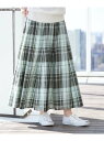 【SALE/50%OFF】【ウエストゴム・洗える】映えチェック柄スカート(XS~L) Dessin デッサン スカート ロング・マキシスカート イエロー ネイビ...