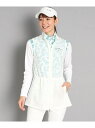 【SALE/50%OFF】チュニック丈 異素材組み合わせベスト adabat アダバット トップス ベスト・ジレ ネイビー ホワイト【RBA_E】【送料無料】[...