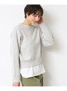 【SALE/50%OFF】【洗える】パール調付きクロップド丈ニット(S~L) Dessin デッサン トップス ニット ブルー グレー【RBA_E】【送料無料】...