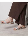 【SALE/30%OFF】スクエアトゥクリアローヒールサンダル ESPERANZA エスペランサ シューズ・靴 サンダル ゴールド シルバー ブラック【RBA_...