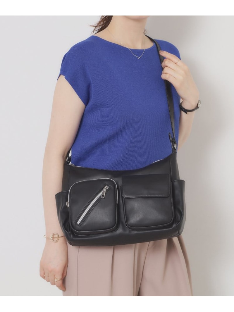 【SALE／28%OFF】【8ポケット】アウトポケットショルダー ITS' DEMO イッツデモ バッグ ショルダーバッグ ブラック グレー ブラウン【RBA_E】[Rakuten Fashion]