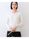 【SALE/40%OFF】春SALE!【洗える/袖口シアー】コンパクトVネックニット INDIVI インディヴィ トップス ニット オレンジ ホワイト グリーン...