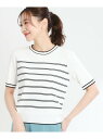 【SALE/50%OFF】【夏SALE/手洗い可/アンサンブル可】五分袖ニット Reflect リフレクト トップス ニット ピンク ネイビー ホワイト【RBA...