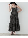 【SALE/50%OFF】ヴィンテージ柄キャミワンピース GALLEST インディヴィ ワンピース・ドレス ワンピース ブラック パープル【RBA_E】【送料無...