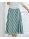 【SALE/60%OFF】【夏SALE/手洗い可】ストライプ柄シアースカート Reflect リフレクト スカート その他のスカート グリーン ベージュ ネイビ...