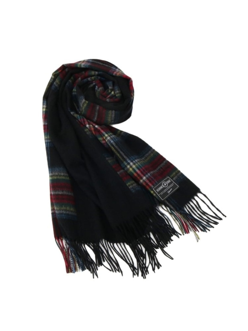 バイカラーチェックストール Dessin デッサン ファッション雑貨 マフラー・ストール・ネックウォーマー ベージュ レッド イエロー ブラック【送料無料】[Rakuten Fashion](4)