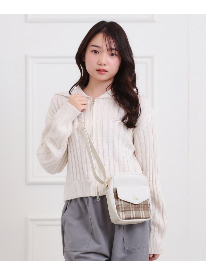 楽天WORLD ONLINE STORE楽天市場店フラップチェックショルダー PINK-latte ピンク ラテ バッグ ショルダーバッグ ホワイト ブラック[Rakuten Fashion]