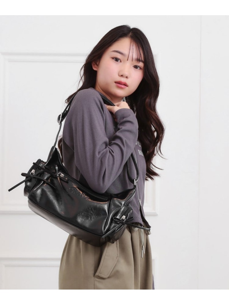 楽天WORLD ONLINE STORE楽天市場店細リボン2wayショルダー PINK-latte ピンク ラテ バッグ ショルダーバッグ ブラック ピンク ブルー【送料無料】[Rakuten Fashion]