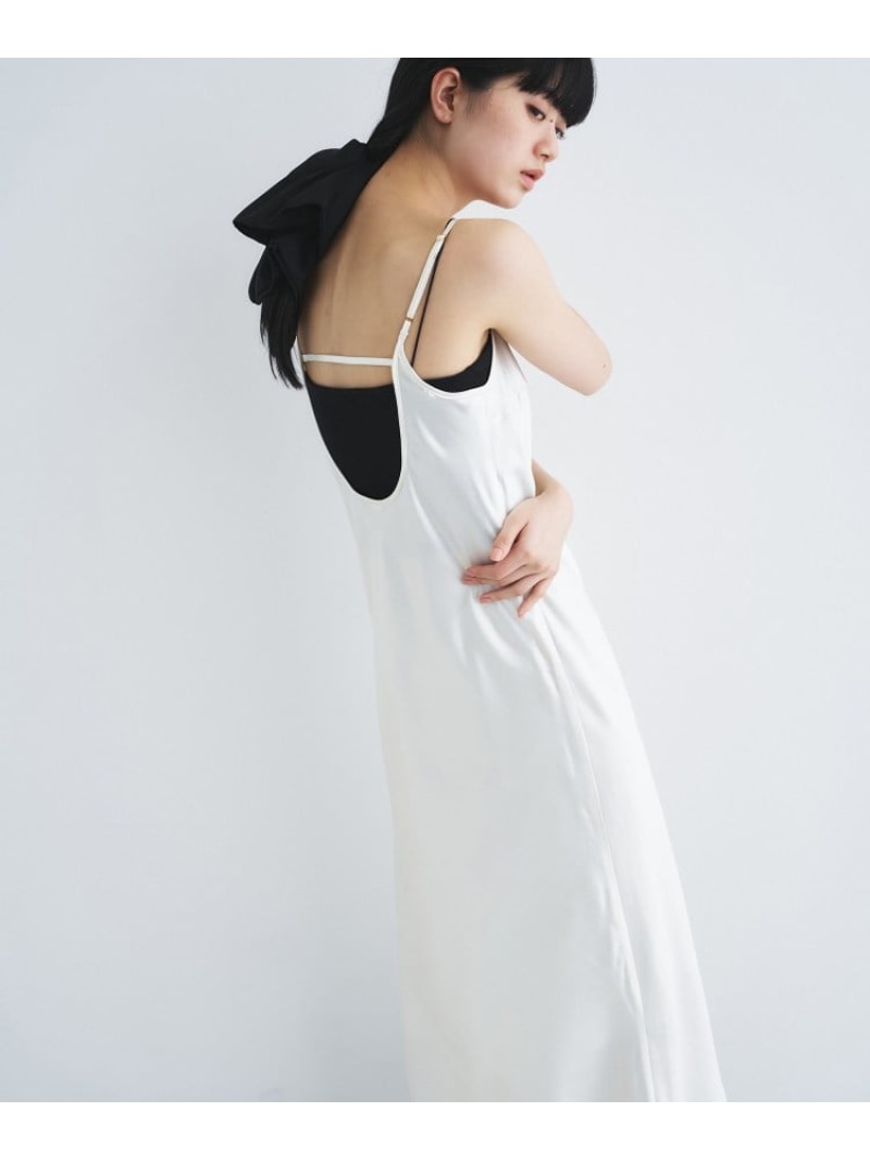 satin cami dress CODE A コードエー ワンピース・ドレス ワンピース ホワイト ブラック