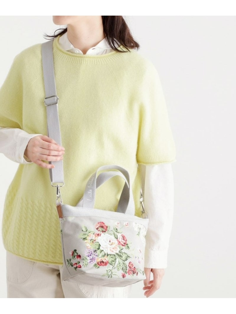 ローズモア柄 トートバッグ S LAURA ASHLEY HOME ローラ アシュレイ バッグ トートバッグ ブルー グレ..