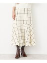 【SALE/50%OFF】【後ろゴム・洗える】起毛チェック柄切り替えフレアスカート(XS~L) Dessin デッサン スカート その他のスカート イエロー ホ...