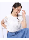 【SALE/60%OFF】華やかなレース使いが目を惹く 大人のデザイントップス SHOO・LA・RUE シューラルー トップス カットソー・Tシャツ イエロー ...