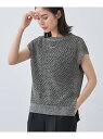 【SALE/50%OFF】【ファンシー素材】透かし柄ニットベスト INDIVI インディヴィ トップス ベスト・ジレ オレンジ ベージュ グレー【RBA_E】【...