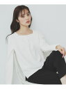 【SALE/20%OFF】キーネックタックデザイントップス【洗濯機洗い可】 index インデックス トップス カットソー・Tシャツ ネイビー ブルー ホワイト...